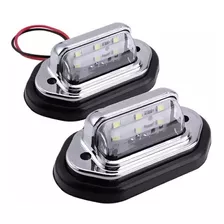 Pack Luz Patente Foco 6 Led Auto Camión Furgón 10 - 30v X2