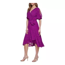 Vestido Asimetrico Dkny Dama Talla 2 Color Magnolia Cocktail