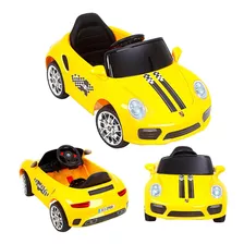 Brinquedo Infantil Carro Esporte Luxo Amarelo Conversível