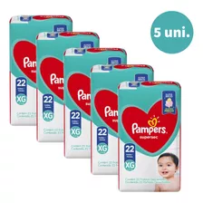 Kit Com 5 Fraldas Pampers Supersec Xg Atacado 110 Unidades