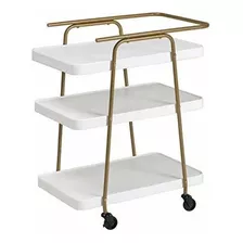 Carro De Servicio Cosco Stylaire 3 Tier, Blanco Y Dor