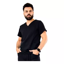 Camisa Pijama Cirurgico Scrub Masculino Preto