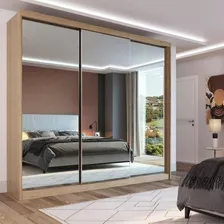 Guarda Roupa Casal 3 Portas Com Espelho E 2 Gavetas 100% Mdf