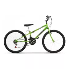 Bicicleta De Passeio Ultra Bikes Bike Rebaixada Aro 24 18 Marchas Freios V-brakes Cor Chrome Line Green