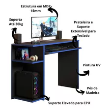 Mesa Para Computador E Gamer Jm Xp Preto/azul