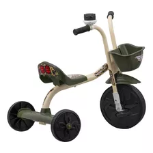 Triciclo Infantil Ultra Bikes Militar Boy Gilr Com Cesto Cor Verde Militar Com Cesto