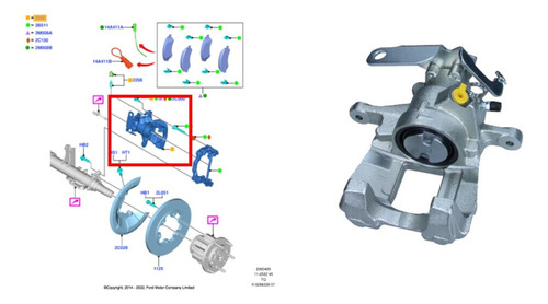 Caliper Freno Trasero Izquierdo Ford Transit V363 (minibus) Foto 2