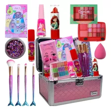 Estojo Baú Rosa Kit De Maquiagem Infantil Barato Top Promoçã