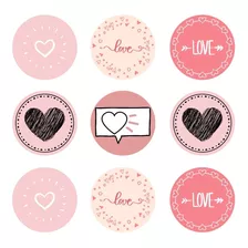150 Calcomania Etiquetas Adhesivas Amor Corazones Sticker