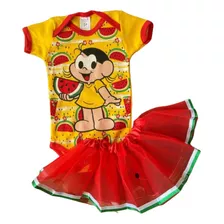 Body Bebe Magali Mesversário + Saia Tule Menina Fantasia