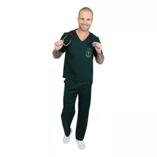 Pijama Cirúrgico Masculino Bordado (nome+ Logo Fisioterapia)