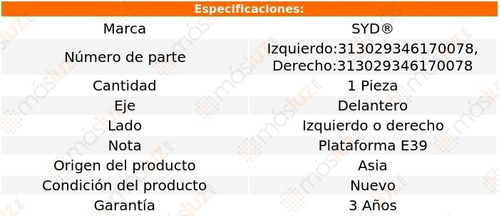 (1) Base Amortiguador Delantera Izq O Der Bmw 540i 96/03 Syd Foto 2