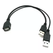 Cable Usb Doble Potencia 2 Machos A 1 Hembra 2.0