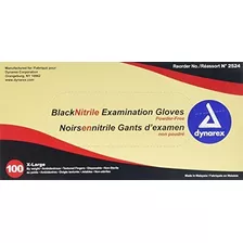 Dynarex Nitrilo Guantes De Examen, Negro, X-large, 100 Conde