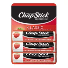 3 Chapstick Lip Balm Classic Morango Protetor Labial