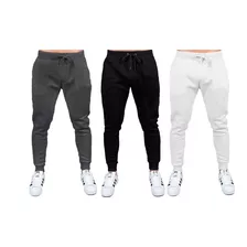 Kit 3 Calça Moletom Luxo Sport Academia Casual Cor Variada