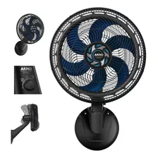 Ventilador Arno Parede 40cm Turbo Preto 6 Pas Azul Vb4p 