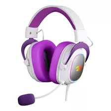 Headset Gamer Zeus X Branco Com Roxo Rgb Chega Hoje Sp