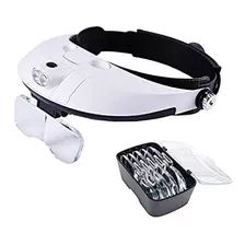 Lupa Con Luz Led Visera + 5 Lentes Aumento Diadema Joyería