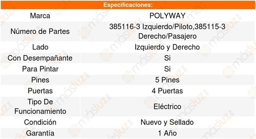 Set 2 Espejos Polyway Chevrolet Suburban 15_19 Foto 3