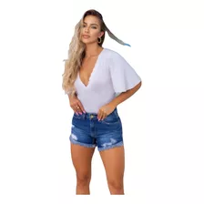 Blusa Com Renda E Lastex Feminina Revanche Ballsh