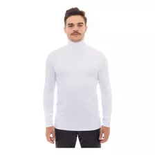 Cacharel Masculina Branca Camiseta Manga Longa Gola Alta