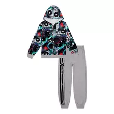 Conjunto Infantil Menino Jaqueta Calça Moletinho Abrange