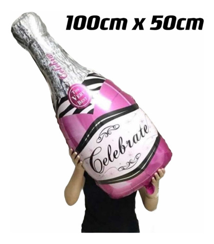 Globo Metalizado Rosa Champagne 40 Pulgadas 100cm X 50cm