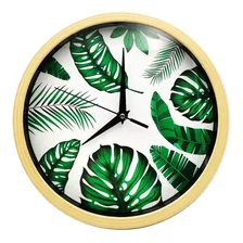 Reloj Pared Tropical Plastico Marco Simil Madera Entrega