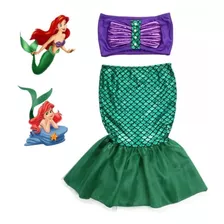 Princesa Disney Pequena Sereia Ariel Fantasia Vestido Cauda 