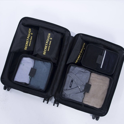 Organizador Necessaire Mala Kit 6 Pratico Look Roupas Viagem