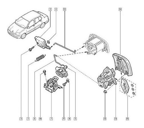 Contra Chapa Cerradura Cajuela Platina Clio Sandero Stepway Foto 5