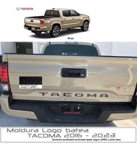 Letras Logotipo Tapa Batea (caja) Toyota Tacoma 2016 - 2023 Foto 5