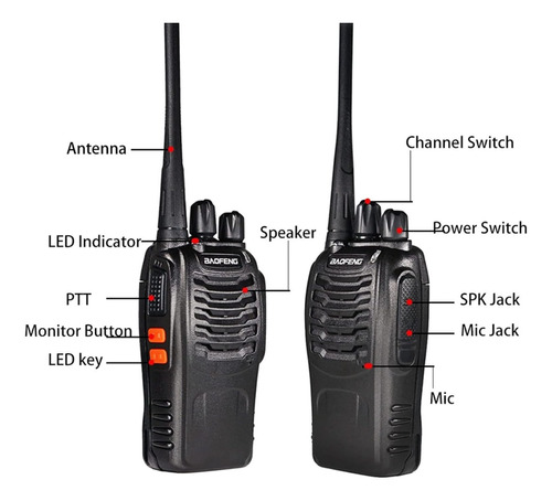 2 Radios Uhf Baofeng Bf-888s Con Auricular, Juego De 2 Manos Foto 2