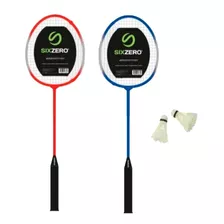 Kit De Badminton Sixzero Par De Raqueta Funda Plumas