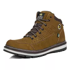 Bota Botina Coturno Casual Em Couro | 37 A 45 | Camel