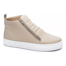 Tênis Feminino Cano Curto Casual Bege