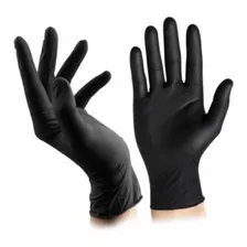 Guantes De Nitrilo Negros. 100 Unidades. Talla: M