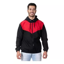 Jaqueta Blusa Corta Vento Masculina Preto E Vermelho