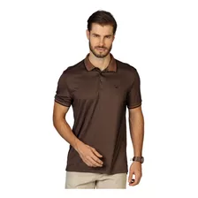 Camisa Polo Masculina Manga Curta Slim Viscose Docthos Areia