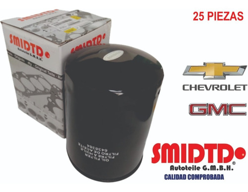 25 Filtros Aceite Para Chevrolet Suburban 5.7l 92-98 Smidtd Foto 5