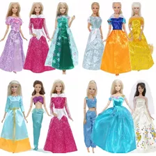 Vestidos Muñecas Princesas Blancanieves, Rapunzel Etc. Pack 
