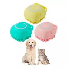 Escova Lava Pelo Pet Cães Gatos Dispensador Shampoo Sabao