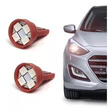 Par Lâmpadas T10 Pingo Picanto 2012 Led Vermelho Meia Luz