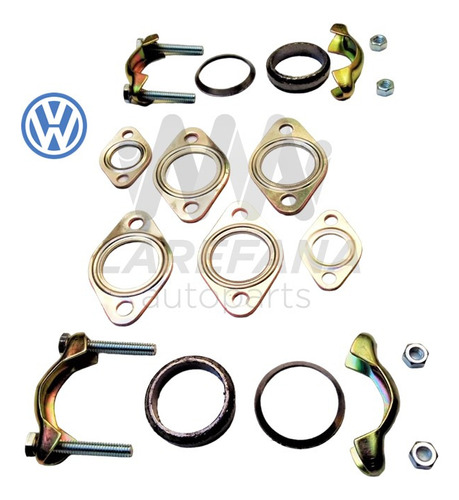 Kit 02 Abrazadera 06 Juntas Escape Vw Sedan Vocho Oem Foto 4