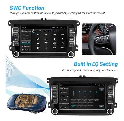 2din 7 Pulgadas Android 10.0 Radio Estreo De Coche Para Vw Foto 5