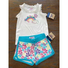 Short Y Musculosa Algodon Conjunto Nena 2 Años Osh Kosh