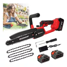 Motosierra Eléctrica Inalámbrica Y Portatil Ironhoof Xmmxf048rb De 1200w 21v Color Rojo