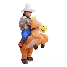 Yq-inflable Jinete De Caballo Costume Traje Niños Cosplay