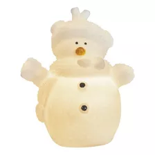 Enfeite Boneco De Neve Led Floquinho C/pilha Taschibra Cor Branco Pilha